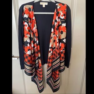 Micheal Kors Floral Print Black Wrap/ Cardigan